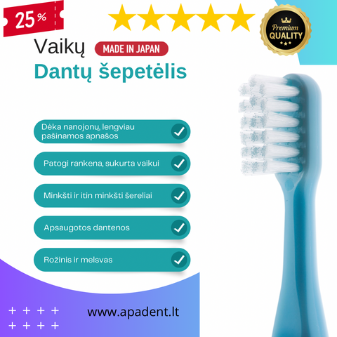APADENT KIDS dantų šepetėliai vaikams, apadent.lt